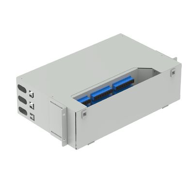 Marco de distribución óptica de 19 pulgadas FTTX con panel de parche oscilante SC Red ODN de tipo UPC