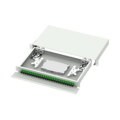 Conector de acero laminado en frío SC FC ST LC Tipo 19 pulgadas Cuadro de distribución de fibra óptica para FTTX