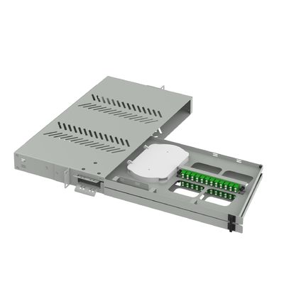 Cuadro de distribución subóptico 24 puertos LC APC tipo de oscilación de 19 pulgadas Panel de parches de fibra óptica