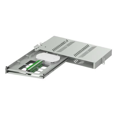 Cuadro de distribución subóptico 24 puertos LC APC tipo de oscilación de 19 pulgadas Panel de parches de fibra óptica