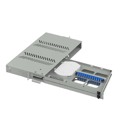 24 puertos LC UPC Panel de parches de fibra óptica de tipo oscilante para el marco de distribución subóptico
