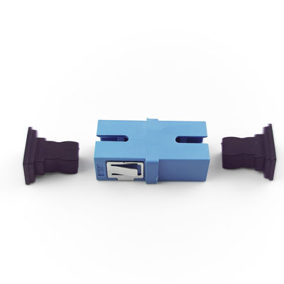 1 puerto PBT material sin orejas y a prueba de polvo Simplex acoplador SC adaptador de fibra óptica con UPC
