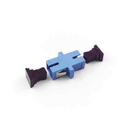 Adaptador de fibra óptica FTTH SC con acoplador simplex a prueba de polvo con auriculares UPC fabricado por PBT
