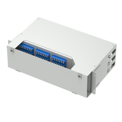 Cuadro de distribución subóptico para 96 núcleos Equipo de fibra óptica Gris/Negro LC Tipo UPC