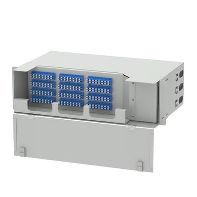Cuadro de distribución subóptico para 96 núcleos Equipo de fibra óptica Gris/Negro LC Tipo UPC