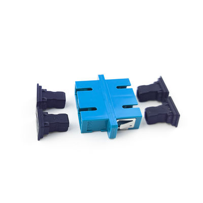 Adaptador de fibra óptica FTTH SC con material PBT de acoplador dúplex a prueba de polvo con orejas UPC