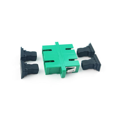 Conector duplex a prueba de polvo SC APC con conexión activa de fibra óptica verde de 2 puertos