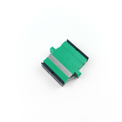 Conector duplex a prueba de polvo SC APC con conexión activa de fibra óptica verde de 2 puertos