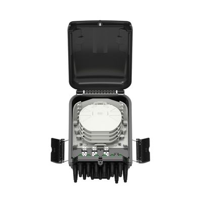 Caja de separación de fibra óptica FTTH exterior para 48 capacidades de empalme y 3 puertos principales de cable