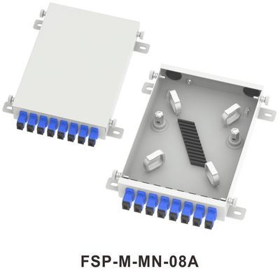 FTTX Red ODN Metal Mini Fibra Óptica FTTH Terminal Box 8 Distribución del núcleo con conectores LC y SC