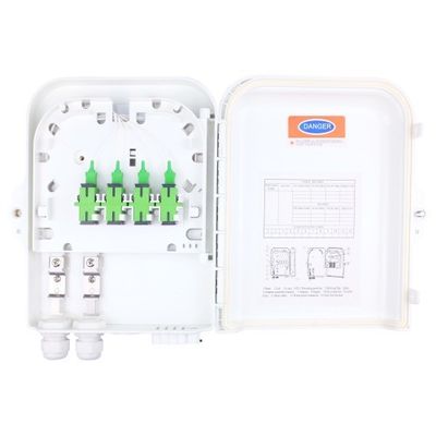 Cuadro de distribución de fibra óptica de terminal FTTH exterior de 8 núcleos con 3 tiempos