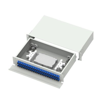 Conector de acero laminado en frío SC FC ST LC Tipo 19 pulgadas Cuadro de distribución de fibra óptica para FTTX