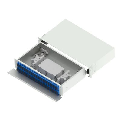 Conector de acero laminado en frío SC FC ST LC Tipo 19 pulgadas Cuadro de distribución de fibra óptica para FTTX