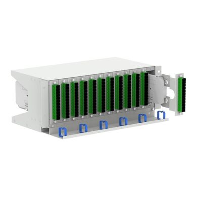 Gris RAL 7035 4U 144 núcleos 19 pulgadas de panel de parche de fibra óptica Sub ODF con 3