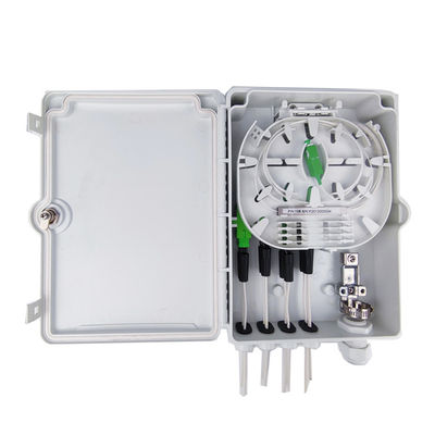 Caja de distribución de fibra óptica montada en poste de pared para red FTTH IP65 exterior 8 núcleos