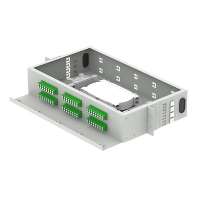 FTTH 96 Panel de parche de capacidad de núcleo de 19 pulgadas Marco de distribución óptico con LC
