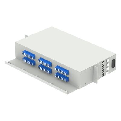 FTTH 96 Panel de parche de capacidad de núcleo de 19 pulgadas Marco de distribución óptico con LC