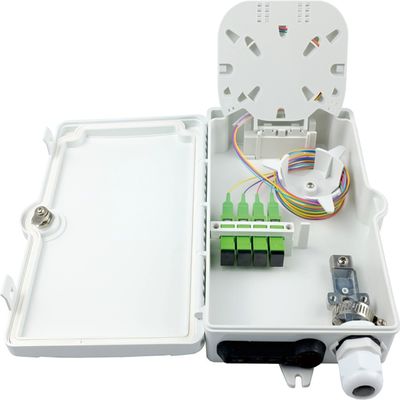 FTTH IP65 exterior 4 núcleos de fibra óptica de terminación de la caja con conector SC montaje de pared gris