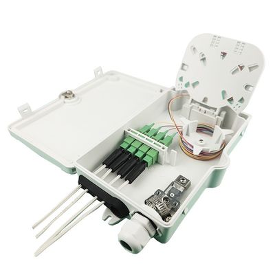 FTTH IP65 exterior 4 núcleos de fibra óptica de terminación de la caja con conector SC montaje de pared gris