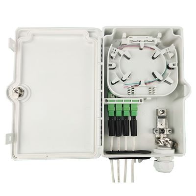 FTTH IP65 exterior 4 núcleos de fibra óptica de terminación de la caja con conector SC montaje de pared gris