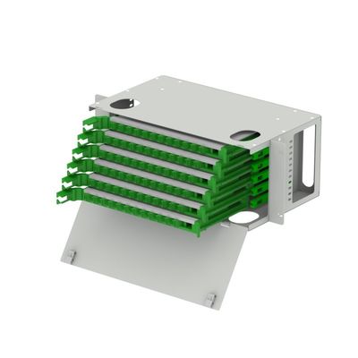 12-144 núcleos de capacidad de 19 pulgadas panel de parche hecho de acero laminado en frío para equipos de fibra óptica