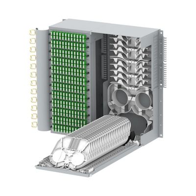 576 núcleos de alta densidad Flip Down 19 pulgadas panel de parche de fibra óptica para red LAN cableada