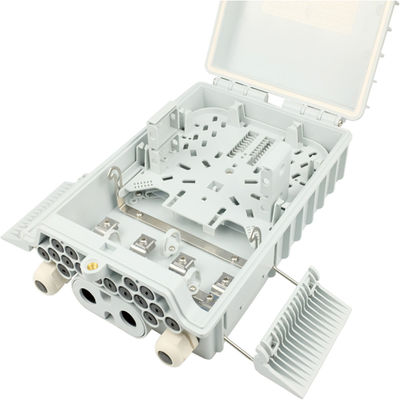 Caja de distribución de fibra de material PC ABS para acceso FTTH de 16 núcleos en el poste de pared