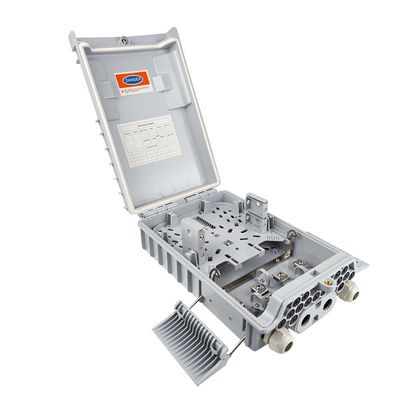 Caja de distribución de fibra de material PC ABS para acceso FTTH de 16 núcleos en el poste de pared