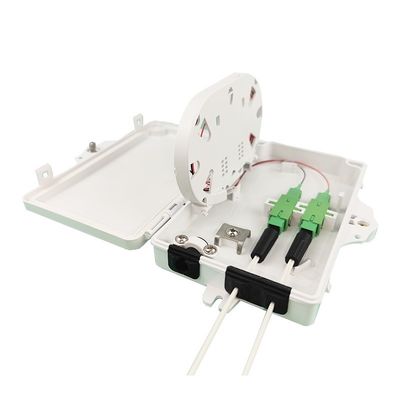 Acceso a la red de distribución en exteriores FTTH IP65 Fibra óptica de terminación de la caja 2 núcleos PC ABS