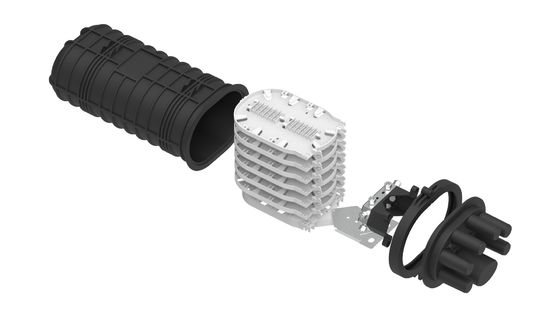 3- Caja conjunta de cable de cierre de empalme de fibra óptica de 288 núcleos negros para redes FTTH