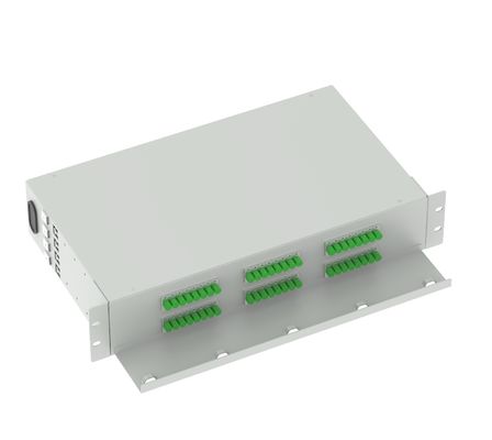 Marco de distribución óptica FC APC 48 puertos 19 pulgadas Panel de parches Ideal para FTTX y red