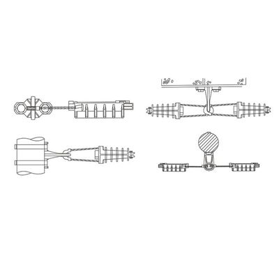 Accesorios para líneas aéreas PA1500 Prendedores de anclaje de cables FTTH de alta tensión de plástico tipo Wed