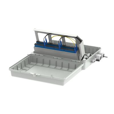 Caja de distribución de fibra óptica de 4 puertos gris IP65 impermeable para exteriores en modelo de red