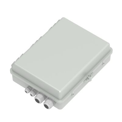 Caja de distribución de fibra óptica de 4 puertos gris IP65 impermeable para exteriores en modelo de red