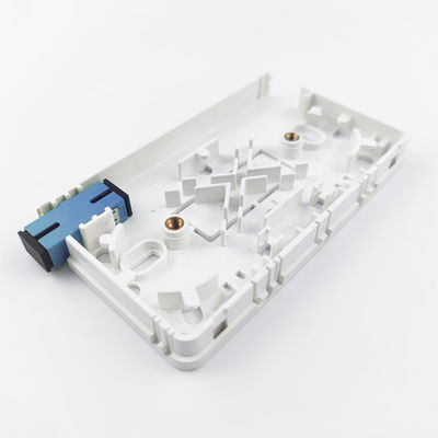 SC UPC Panel de conexión de la placa frontal de fibra óptica de plástico para 2 núcleos de cable de red FTTH interior