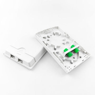 2 núcleos FC APC Fibra óptica de plástico de la placa frontal del panel de enchufe Blanco para aplicaciones FTTH