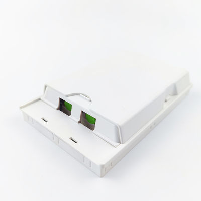 2 núcleos FC APC Fibra óptica de plástico de la placa frontal del panel de enchufe Blanco para aplicaciones FTTH