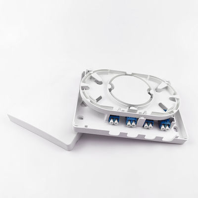 150*110*30mm Red FTTH Interior 4 núcleos LC UPC Panel de conexión de la placa frontal de fibra óptica de plástico